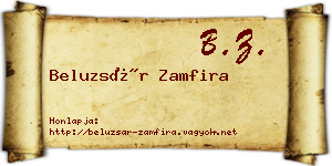Beluzsár Zamfira névjegykártya